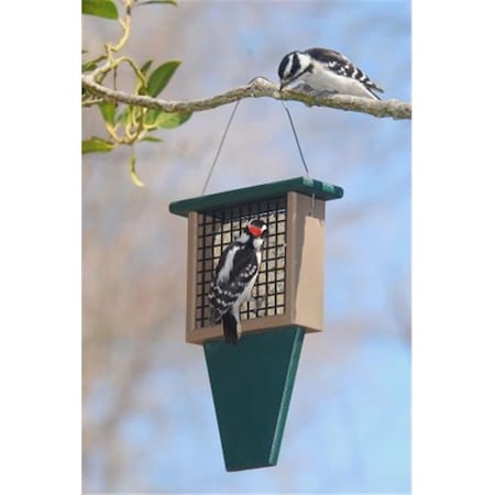 Songbird Essentials Songbird Essentials SERUBSF100HD Suet Feeder with Tail Prop-Hunter Driftwood SERUBSF100HD